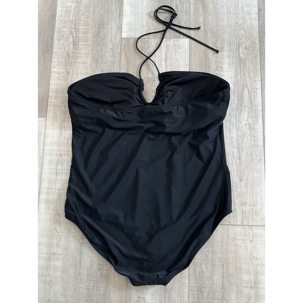 J.CREW Women's Plus 3X Black Lined Keyhole One-Piece Swimsuit NWT Vacation Beach - Picture 4 of 10